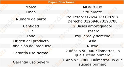 Kit 2 Bases De Amortiguadores Tra Strut-mate Rx300 99/03 Foto 3