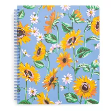 Vera Bradley Cuaderno De Espiral Grande Floral Azul, Papel R