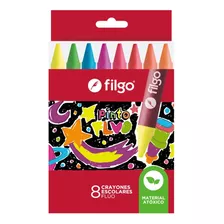 Crayones De Cera Filgo Pinto X 8 Colores Fluo