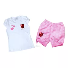 Conjunto Bebê Flamengo Rosa Oficial - Torcida Baby