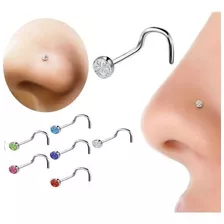 Piercing Nostril Con Brillo Recto Y Curvo Acero Quirúrgico