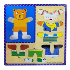 Juego En Madera / Juego Para Niños Vestimos Al Oso !!!