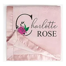 Manta De Bebé Personalizada Para Niñas, Rosa, Regalo Para