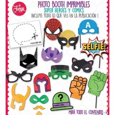 Photo Booth Batman Y Super Heroes Imprimible Props Antifaz