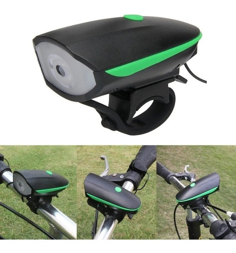 Luz Bicicleta Delantera 3 Modos De Luz Bocina Recarga Usb