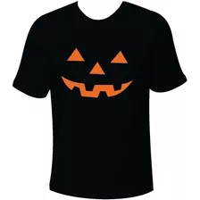 Camiseta Halloween Rosto De Abóbora - Adulto