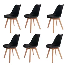 6 Cadeiras Saarinen Leda Base Wood 