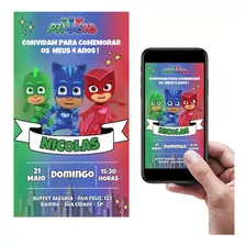 Convite Digital Pj Masks Virtual Whatsapp