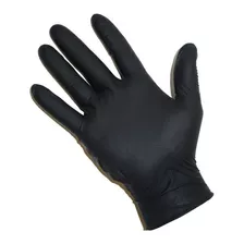 Guantes De Nitrilo Color Negro X 100u Sin Polvo Reforzados 