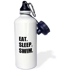 Botella De Agua Deportiva Texto Negro Eat Sleep Swimmi...