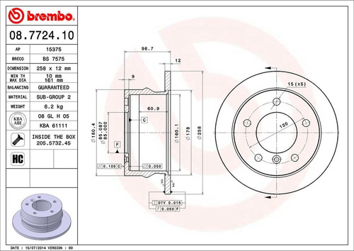 Disco Brembo Mercedes-benz Sprinter 313 Cdi 2001-2005 Tr Pz Foto 2