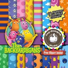 Kit Fondos Papeles Digitales The Backyardigans Clipart