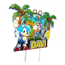 Topo De Bolo Sonic Personalizado 3d