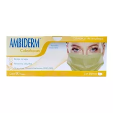 Ambiderm Cubrebocas Tricapa Plisado Caja C/50pzs Para Adulto