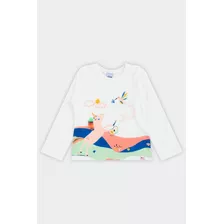 Blusa Em Meia Malha Infantil Menina Unicorn Elian