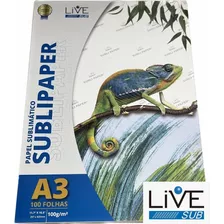 Papel Sublimático Live Sub 100gr Sublimação A3 100 Folhas