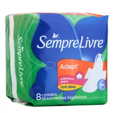 Absorventes Femininos Sempre Livre Adapt Suave Com Abas 8 U