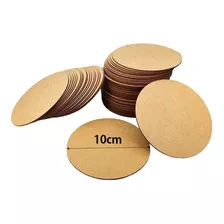 50un Bolachas 10cm Portacopo Mdf Cru Circulo Base Sousplat