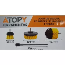 Jogo De Escova Para Limpeza/furadeira 4 Peças