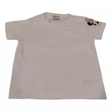 Remera Nena Bebe Minnie Disney Manga/c Blanca 12-18 Meses