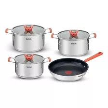 Jogo De Panelas 4 Peças Tefal Opti'space Inox Fundo Triplo