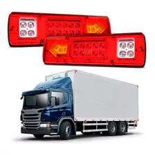 Par Lanterna Led P/ Caminhão Carretinha Reboque 12v / 24v