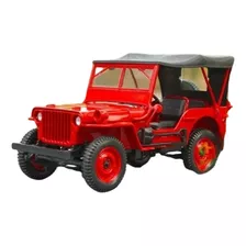 Jeep Willys Vermelho Para Colecionador Sensacional 1:18