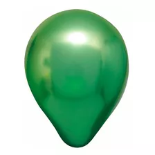Balão Bexiga Metalizado Verde - Cromado - 25 Unidades N° 5