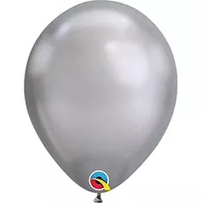 Globos De Látex Cromado Color Plateado 25 Piezas