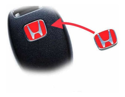 2 Emblemas Honda Rojo Civic 2006 2013 Llave Control Alarma Foto 2
