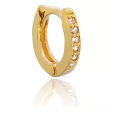 Piercing Argola De Ouro 18k Com Zircônias Hélix Cartilagem Cor Amarelo