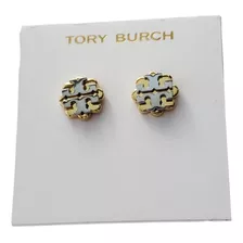 Aretes Tory Burch Logo Central Doble Tono