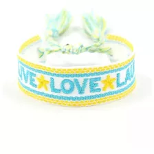 Pulseras Tejidas Colores Mensaje Ajustable Love Verdefluo