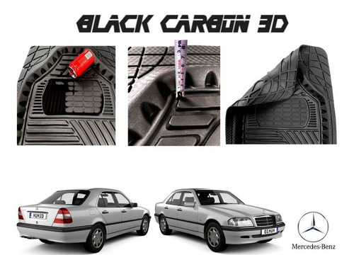 Tapetes Premium Black Carbon 3d Mercedes Benz C230 93 A 00 Foto 4
