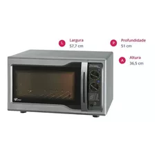 Forno De Bancada Elétrico Fischer Hot Grill 24038 44l Prateado 127v