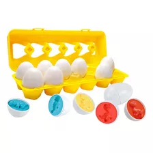 12x Brinquedo Para Ovos Que Combinam Cores E Formas Com Port