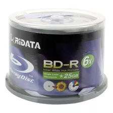 Ridata Bd-r 6x 25gb Blu-ray Media White Inkjet Hub Printable