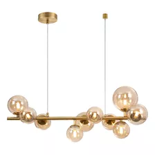 Pendente Bolle Com 10 Globos De Vidro Gold Cor Dourado Bivolt