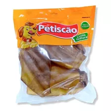 Petiscão Orelha Bovina Natural Para Cães 5 Unidades