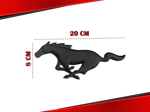 Emblema Delantero Mustang Metal Calidad Original Negro Mate Foto 4