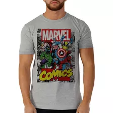 Camiseta Masculina Marvel Vingadores Avengers Hulk Aranha