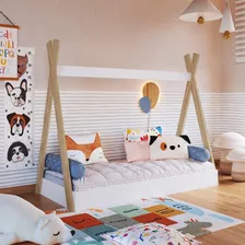 Cama Infantil Cabana Mdf Marrom Madeira Branco