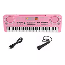 Teclado Electrónico 61 Teclado Musical Digital Para Niños Color Rosa