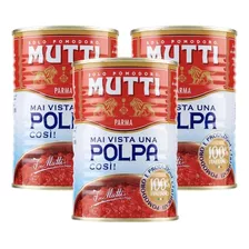 Lata De Tomate Italiano Mutti Polpa Finissima 400g Pack X3