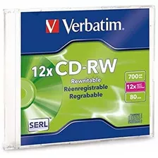 Disco Cdr Verbatim Cdrw 700 Mb 12x Slim Case Individual /vc