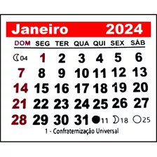 450 Mini Calendário 2024 Bloquinho Para Imã De Geladeira