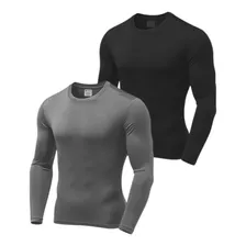 2x Camisetas Térmicas Deportiva Remera Compresion C Felpa 