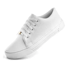 Sapatenis Branco Tenis Branco Feminino Básico Leve Macio