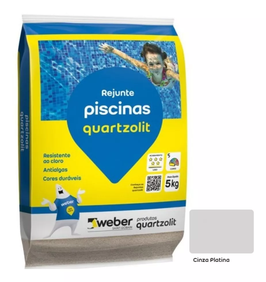 Rejunte Piscina Quartzolit 5kg Platina