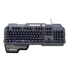 Teclado Gamer Semi Mecânico Rgb Com Apoio E Suporte Hz-1000 Cor De Teclado Cinza